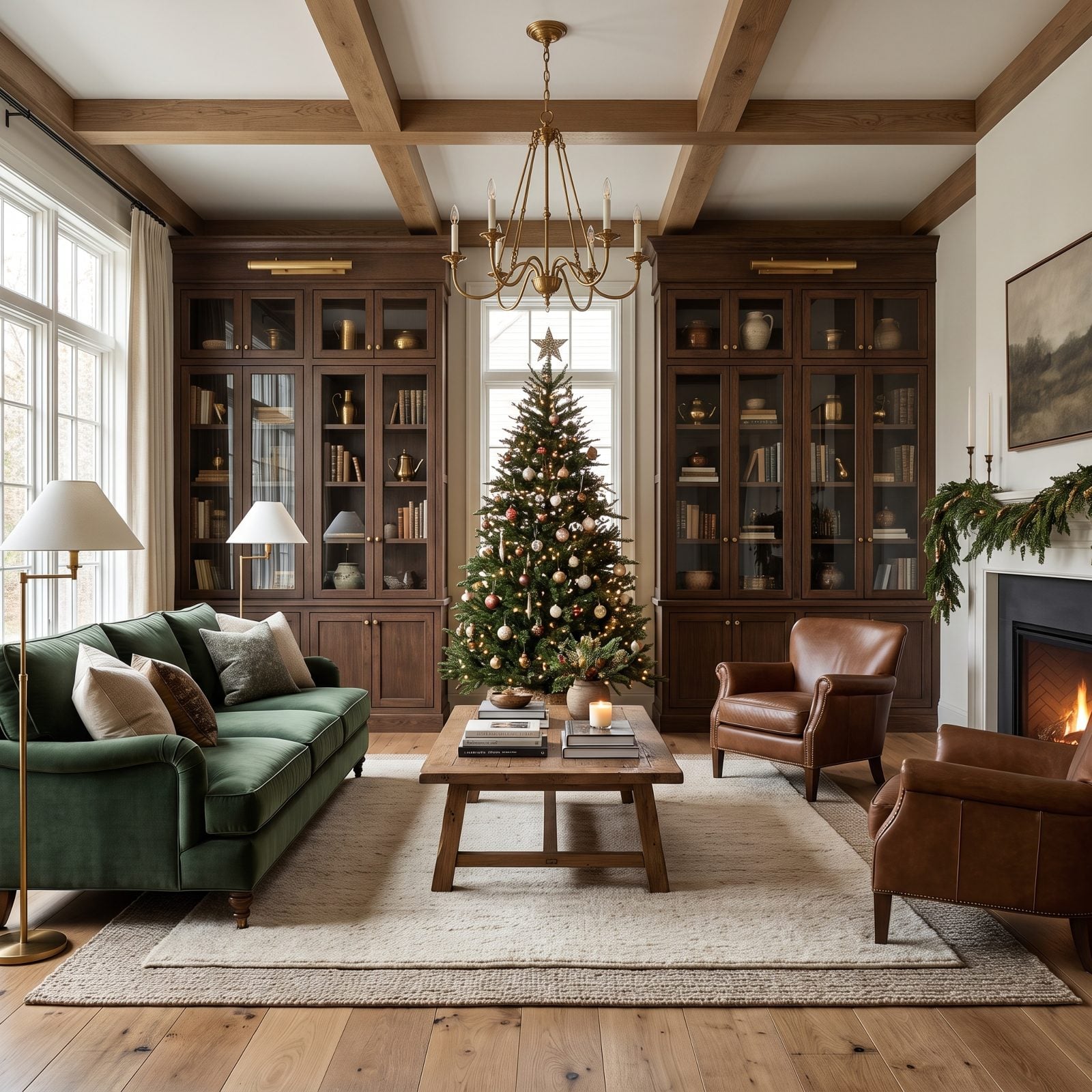 Centered Between Matching Built-In Bookcases