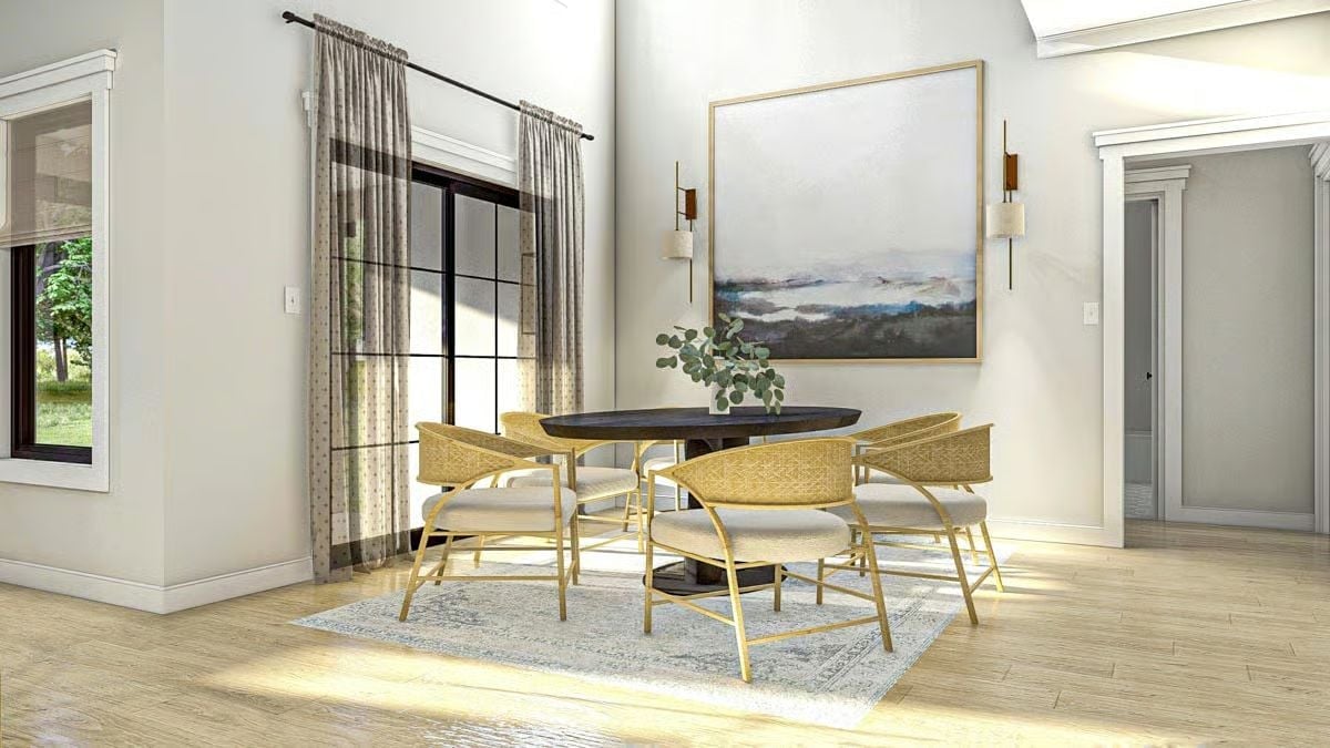 Rattan Chairs and a Dark Table That Know Exactly What They're Doing