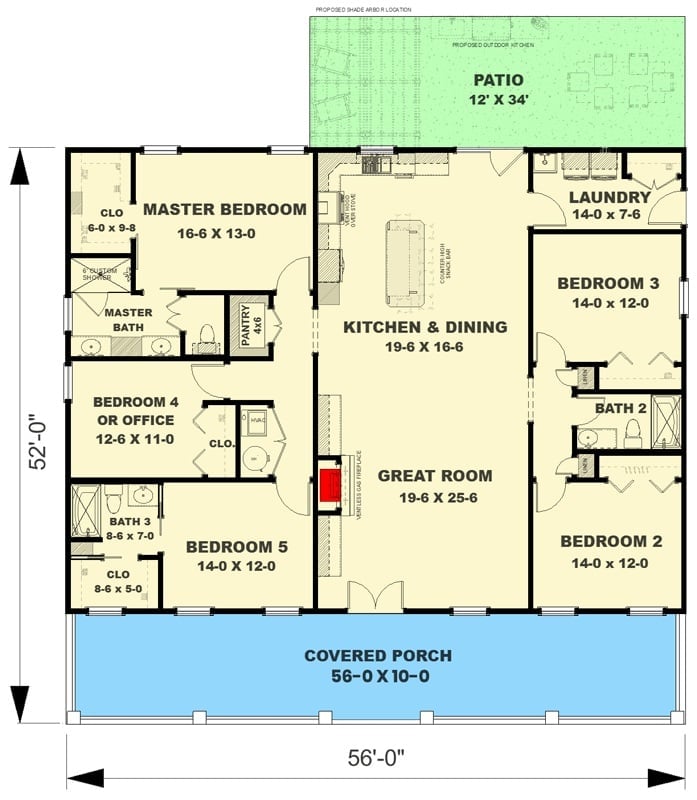 Rustic Ranch Cottage Home The Chesterfield 5-Bedroom Modern Farmhouse Ranch House Plan with ...