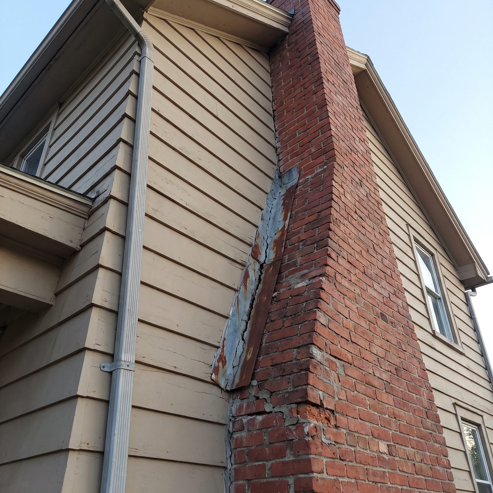A Chimney Leaning Away From the House
