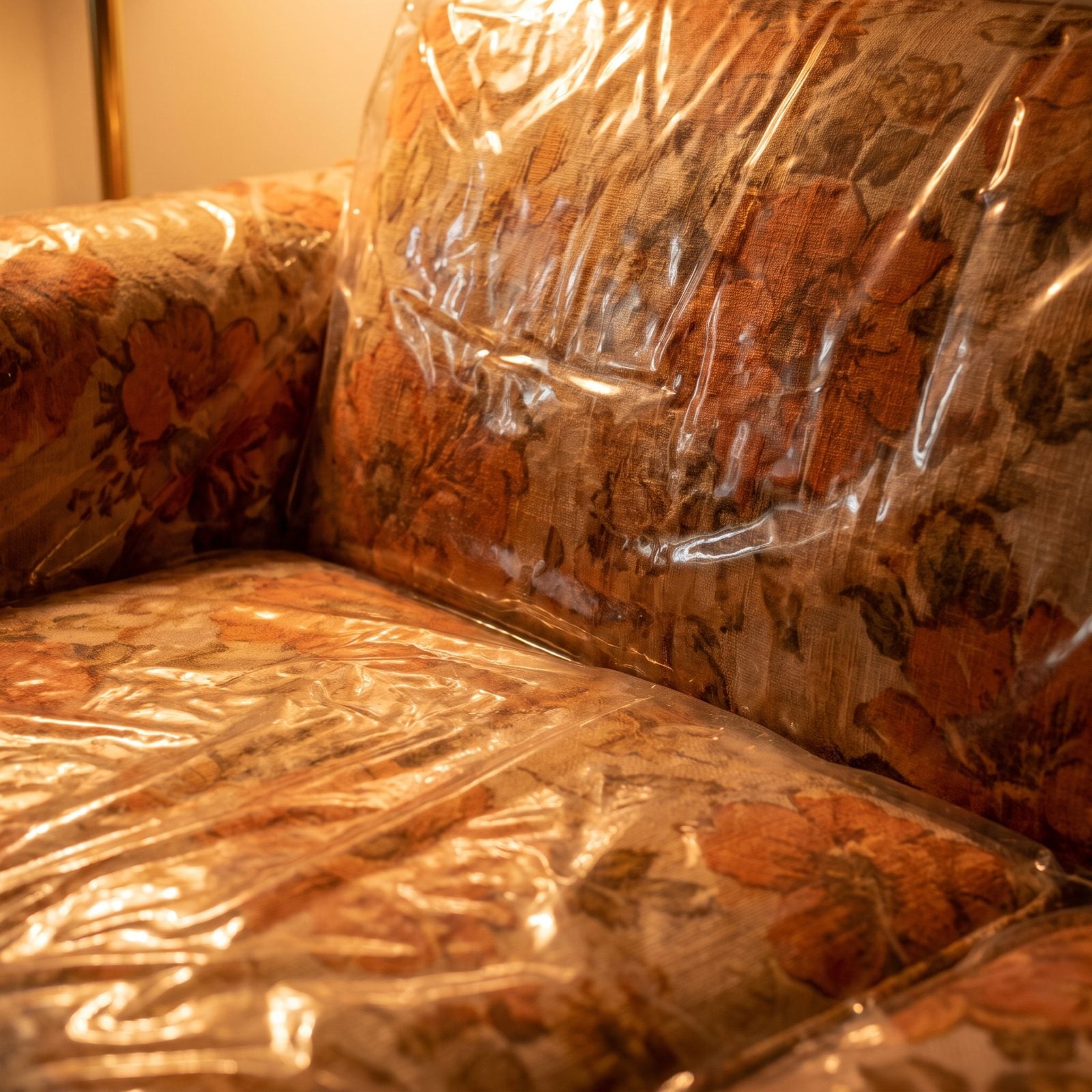 Clear Plastic Slipcovers Entombed the Sofa