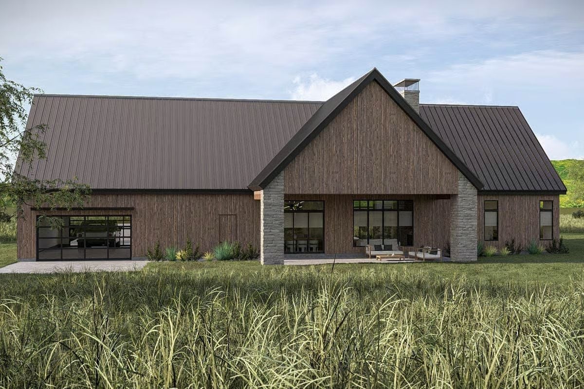 Weathered Wood Siding and a Metal Roof Give This Barndominium Its Ranch Credibility