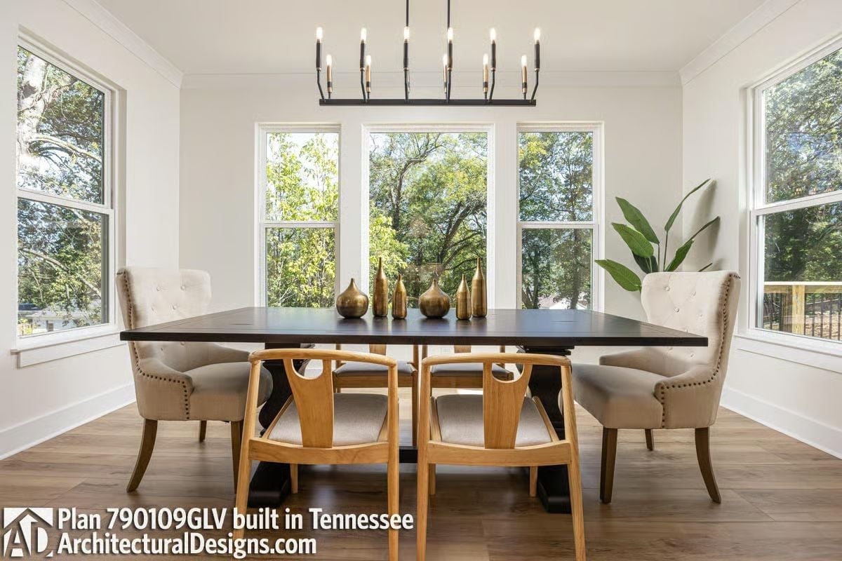 Brass Vases, Dark Tabletop, and Windows That Do Most of the Work