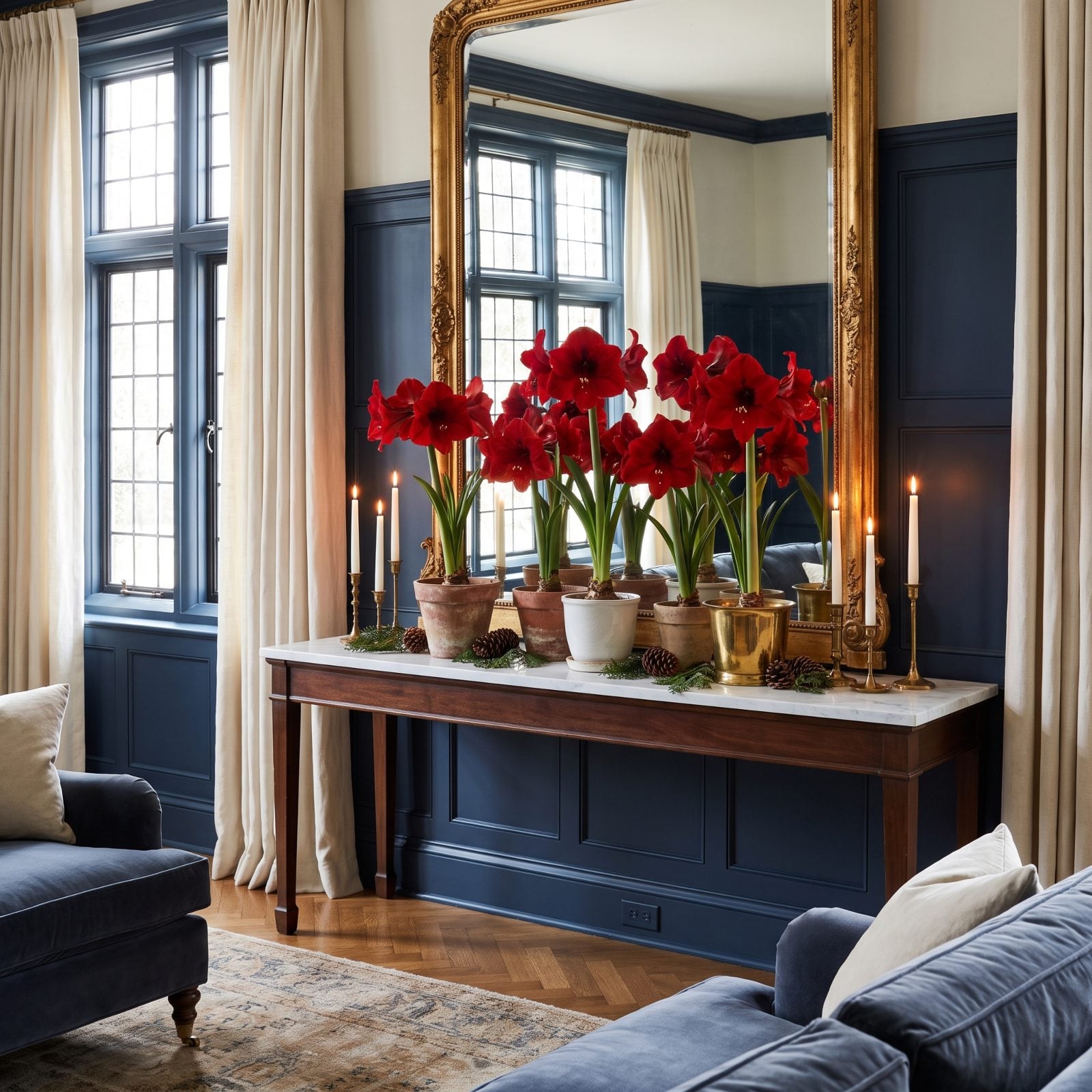 A Collection of Red Amaryllis Plants as the Main Event