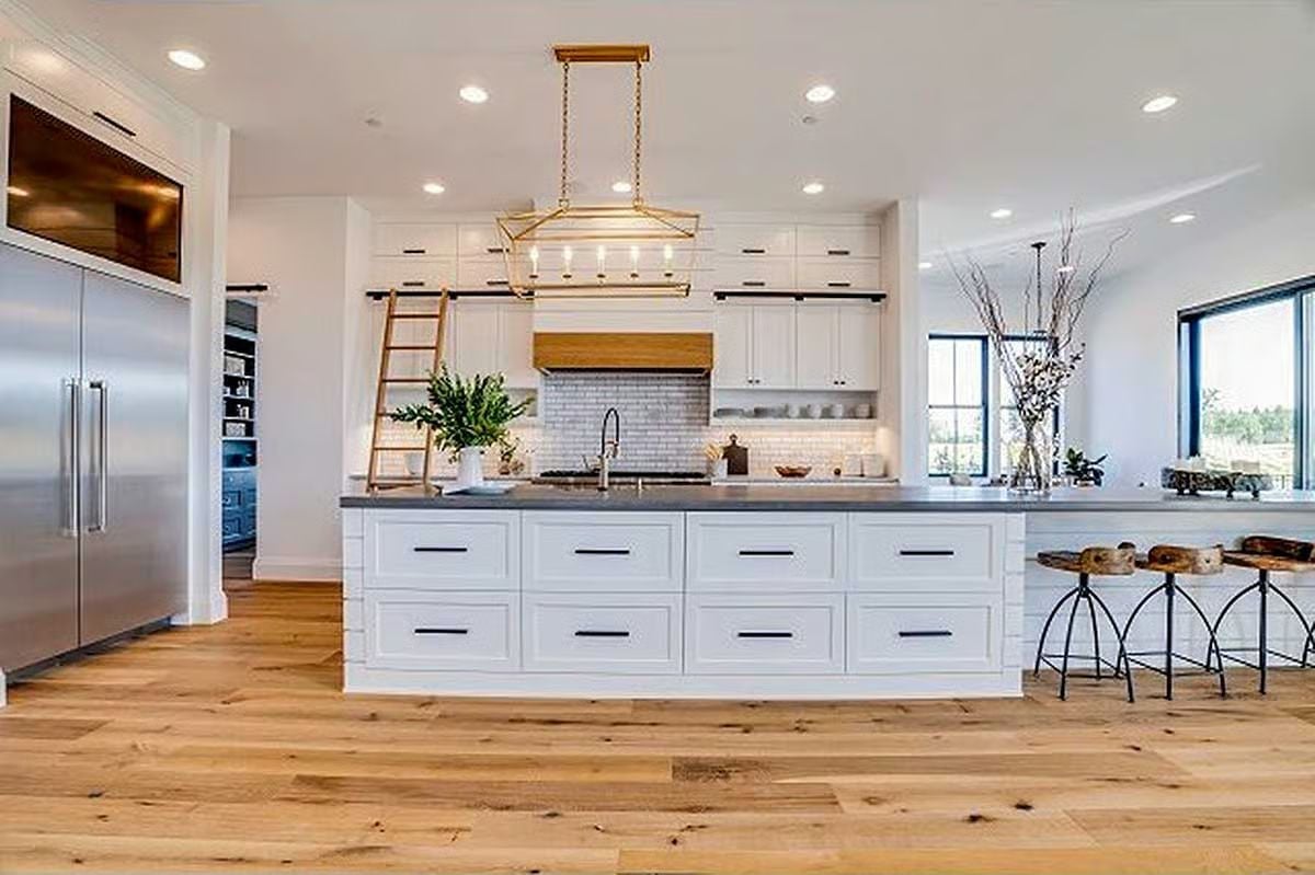 Brass Pendant, Barn Door Hardware, and a Ladder That All Pull Their Weight