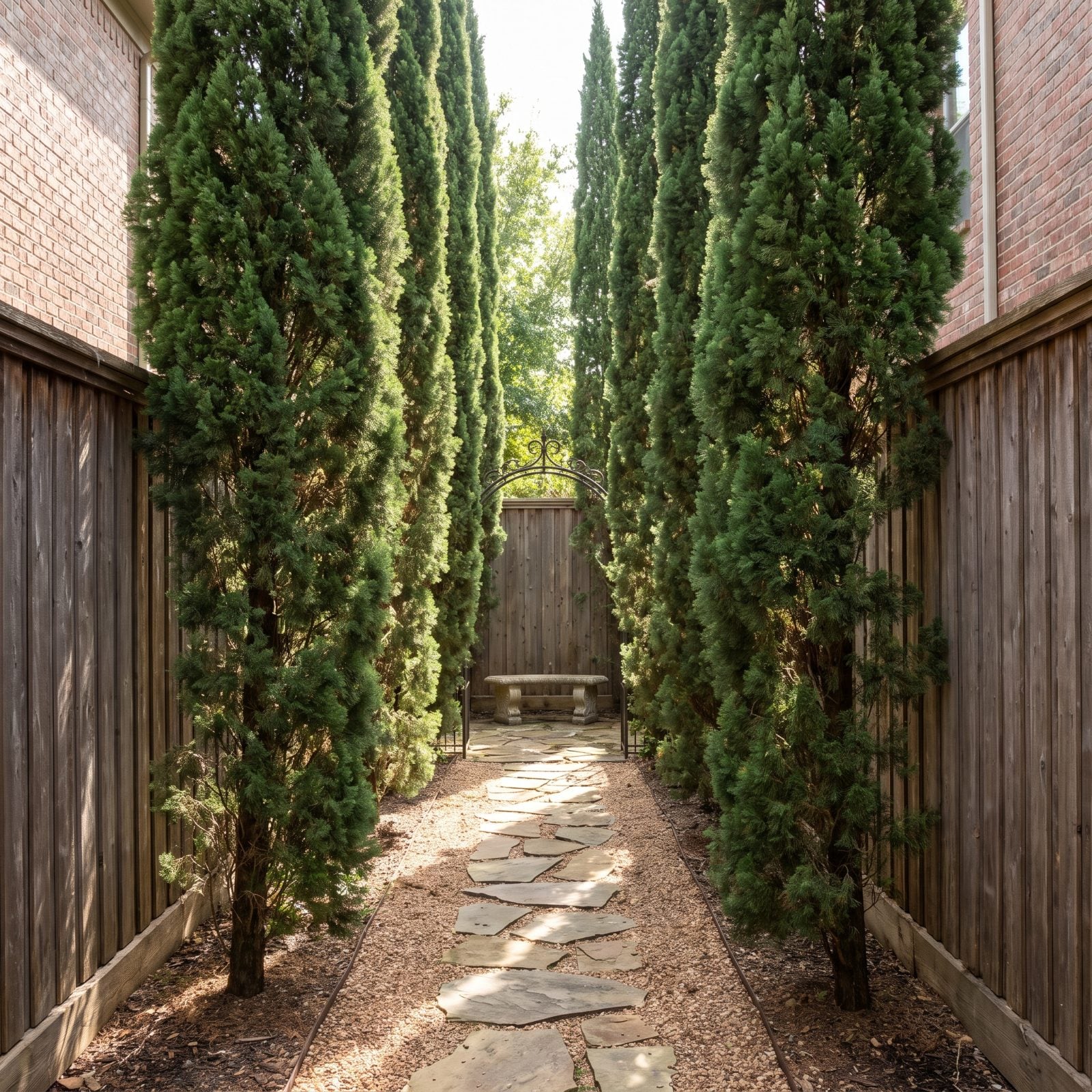 A Columnar Tree Allée for Narrow Lots