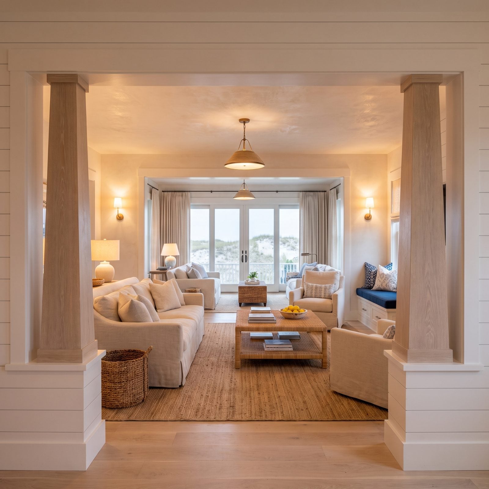 Columned Room Openings That Frame Without Walling Off