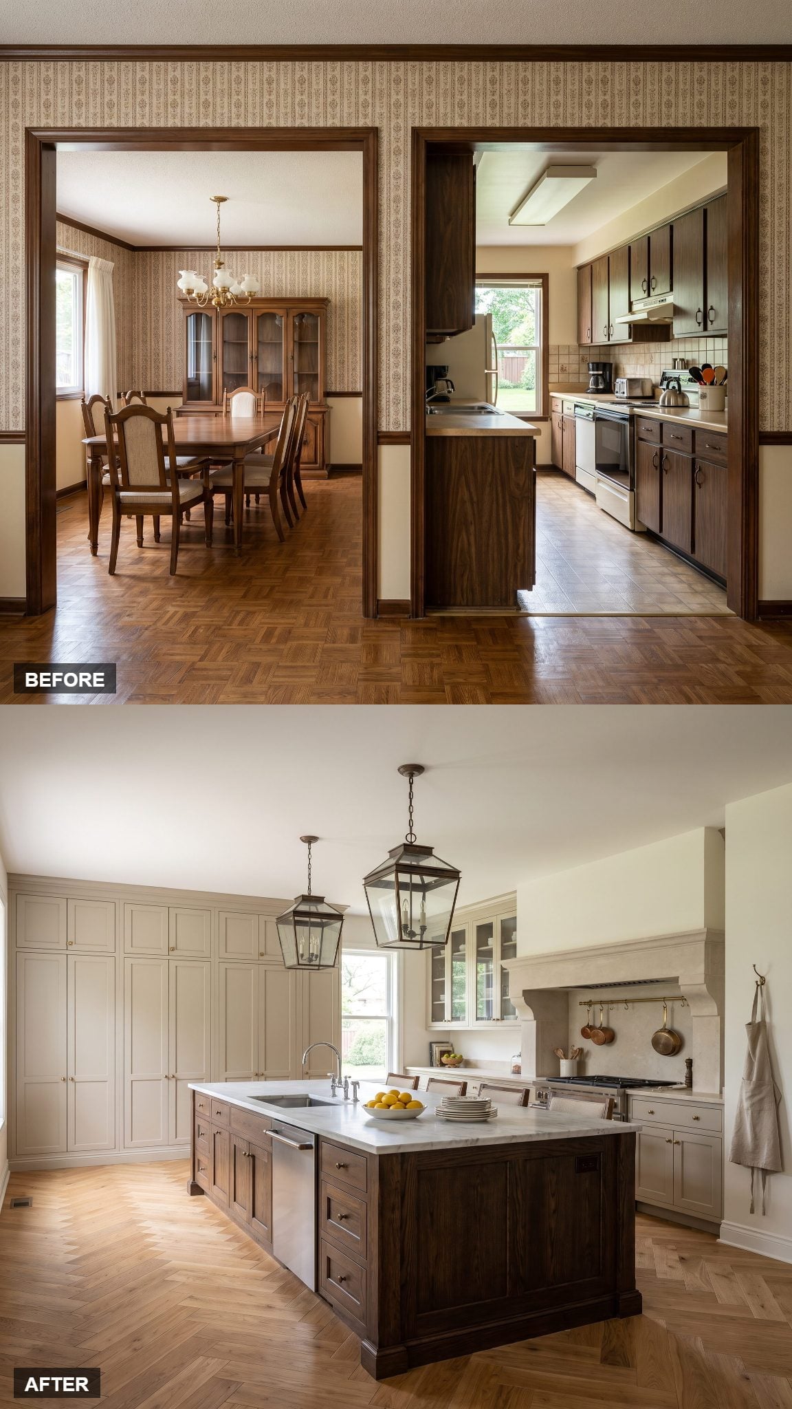 Contemporary English Kitchen in Putty and Dark Oak