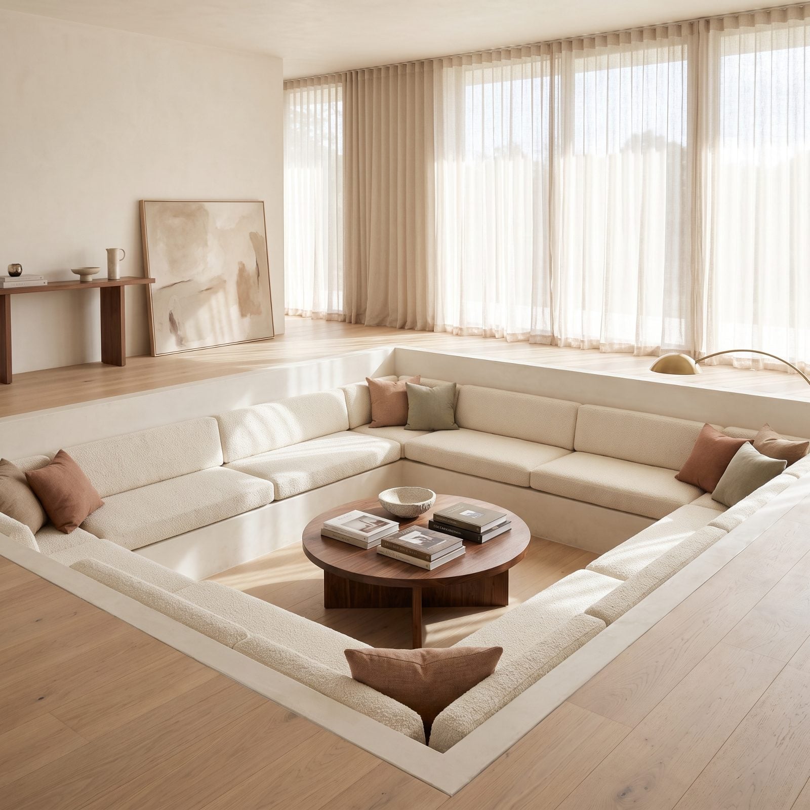 Conversation Pits With Built-In Seating