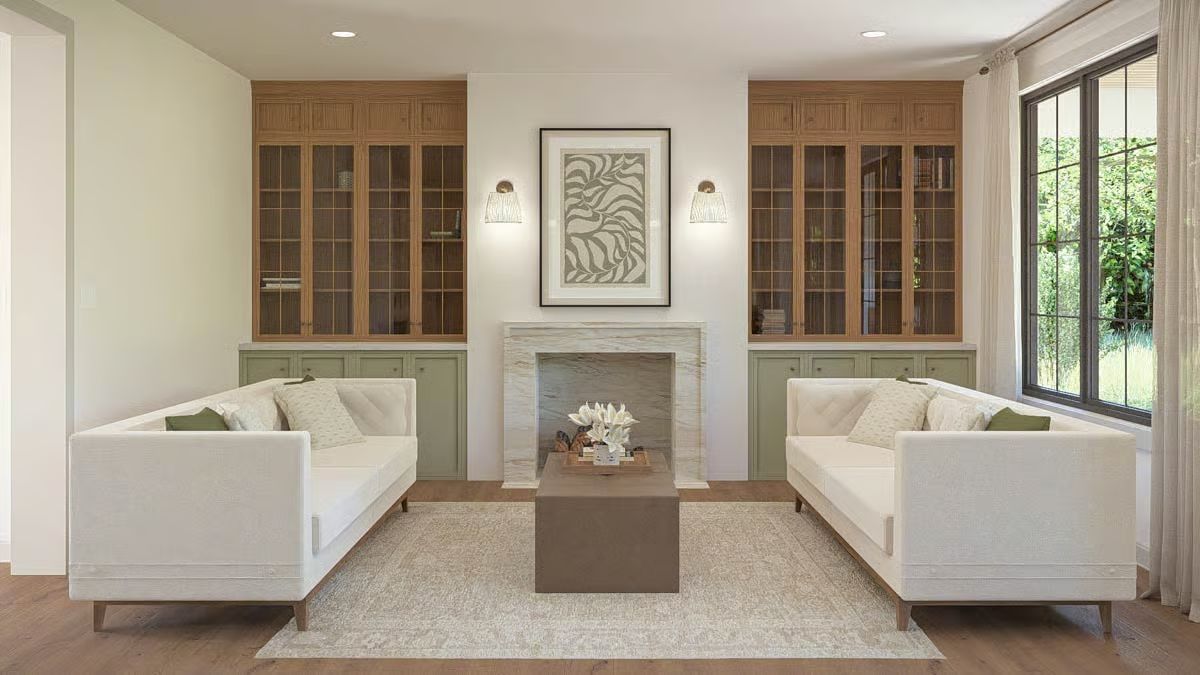 Sage Cabinets and Marble Worth Sitting In Front Of