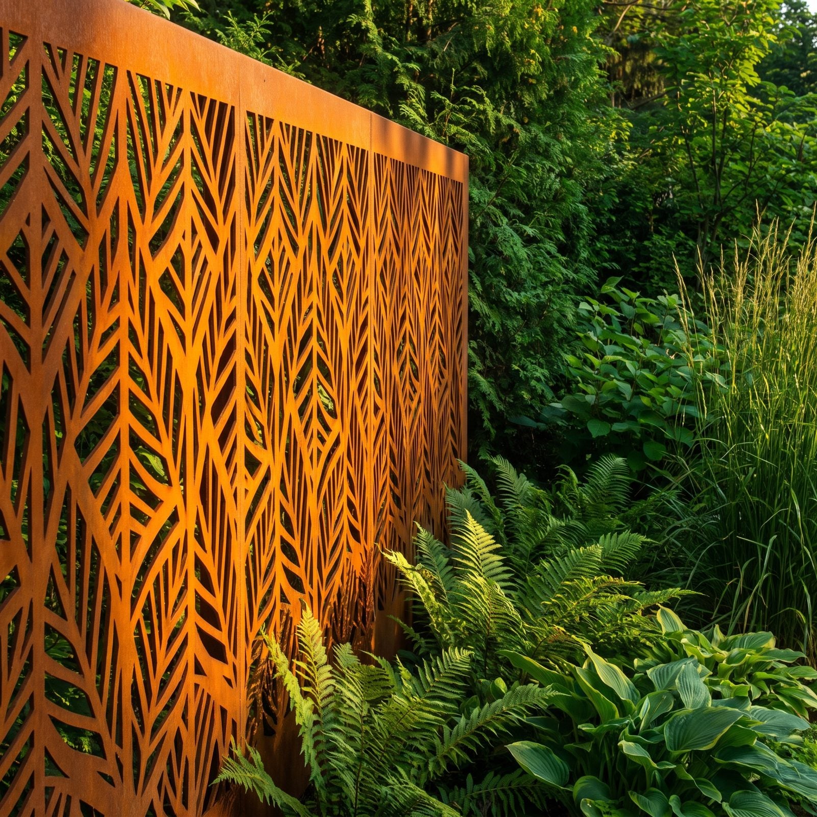 A Corten Steel Screen Wall