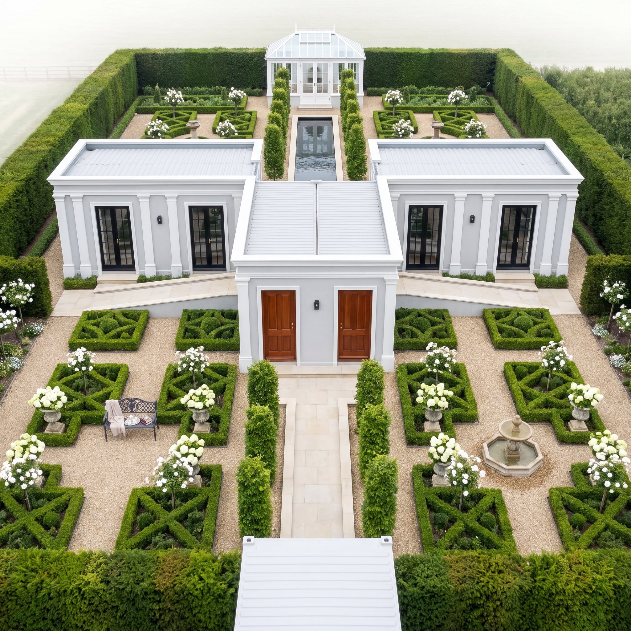 Formal Parterres, a Glass Pavilion, and Two Entry Doors Nobody Has to Share