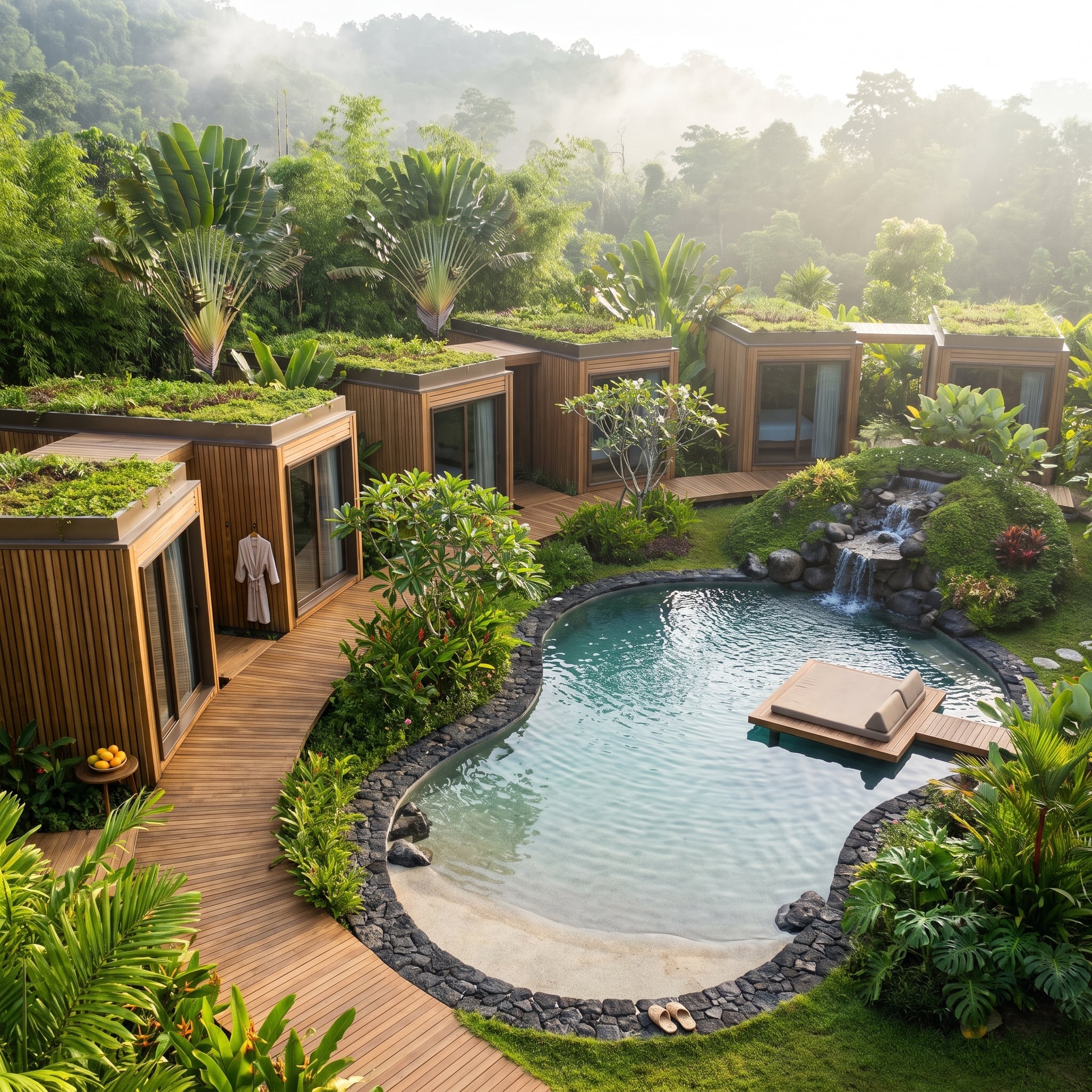 Tropical Forest Pushing In From Every Side, and a Pool That Earns Its Shape
