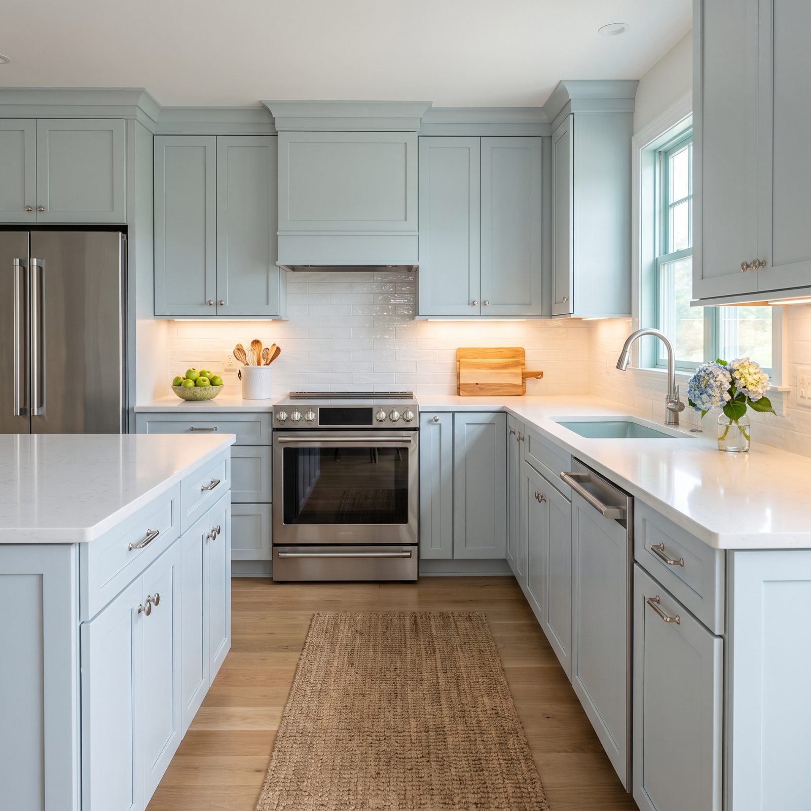 A Countertop Standing Taller Than the Range Beside It