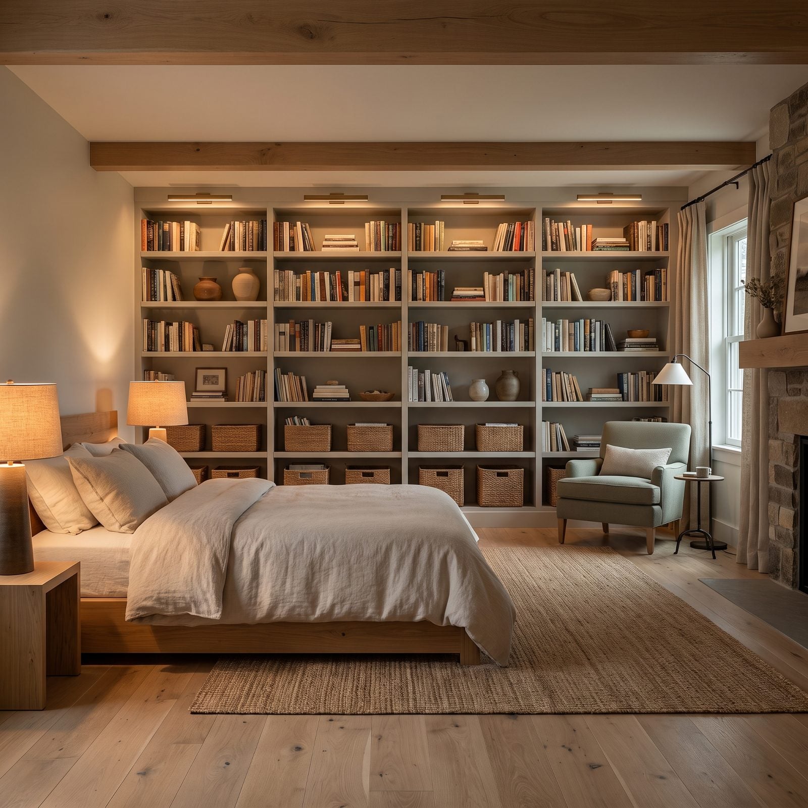 Cover a Shared Wall With a Full Bookcase to Muffle Neighboring Activity