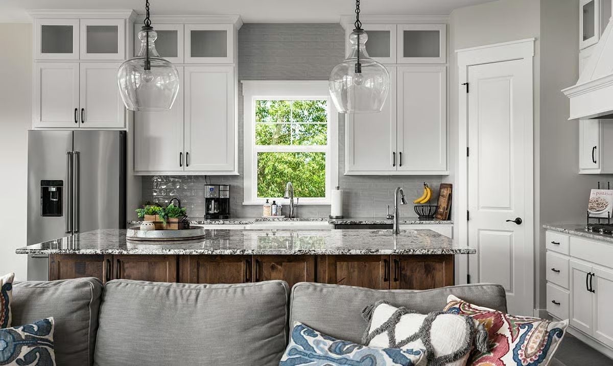 Granite Island, Wood Base, and Two Pendants That Don't Try Too Hard