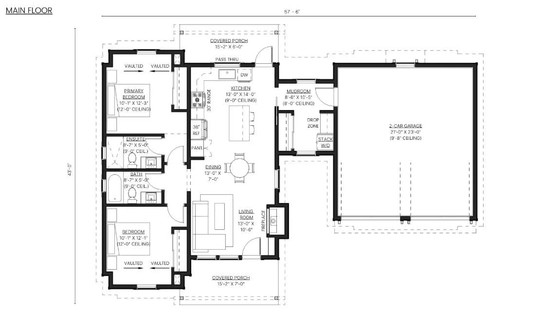 Floor Plan - Cumberland 2-Bedroom Cottage with Main-Floor Primary Designed for Couples Who Want a Home That Feels Like Vacation