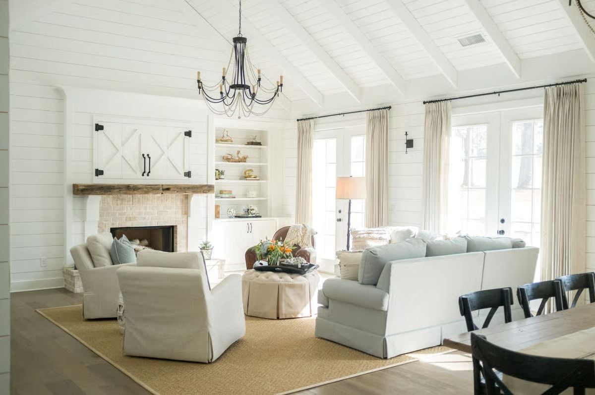 Barn Door Cabinets and Shiplap Walls Built for Gathering