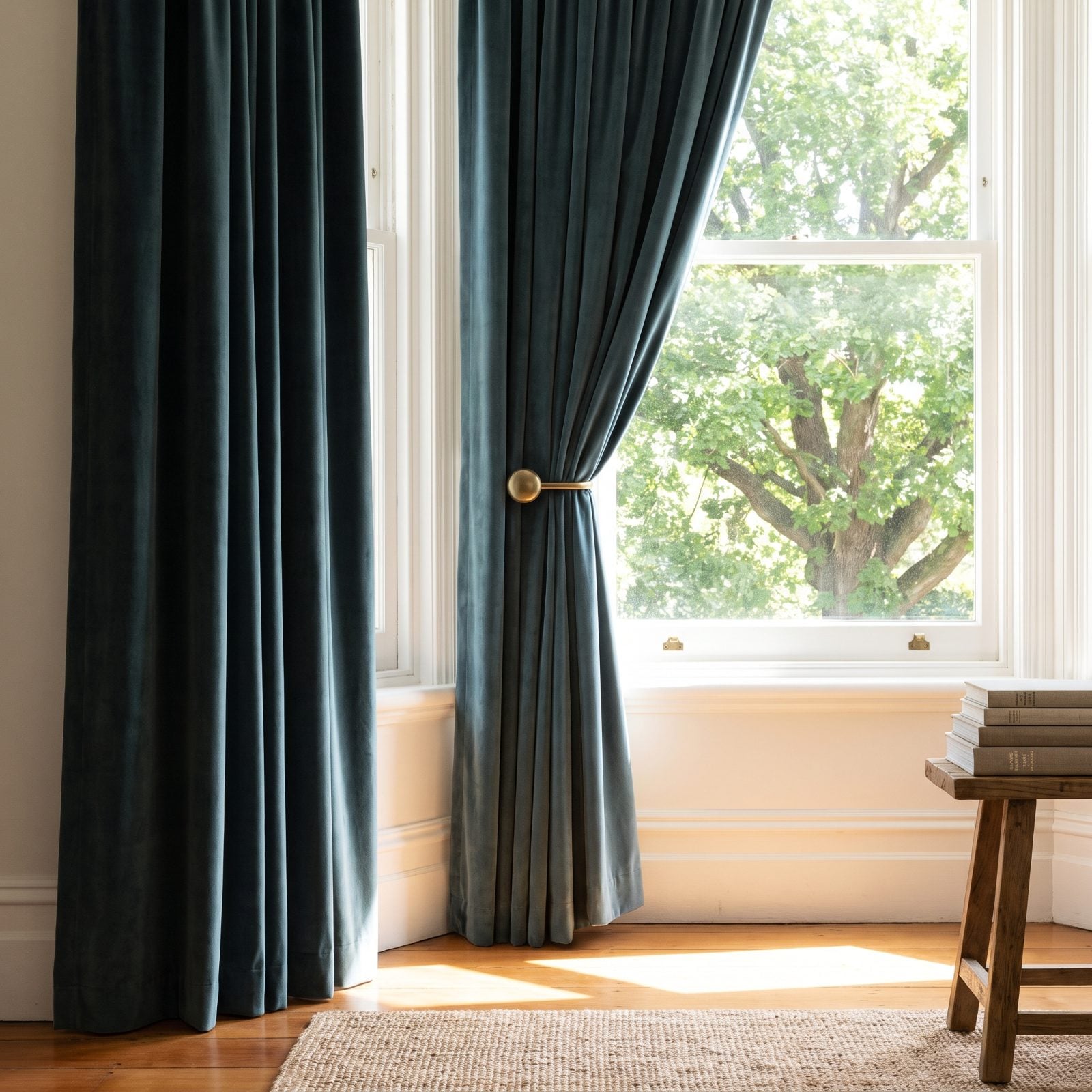 The Curtains Concealing the Room's Best Tree Spot