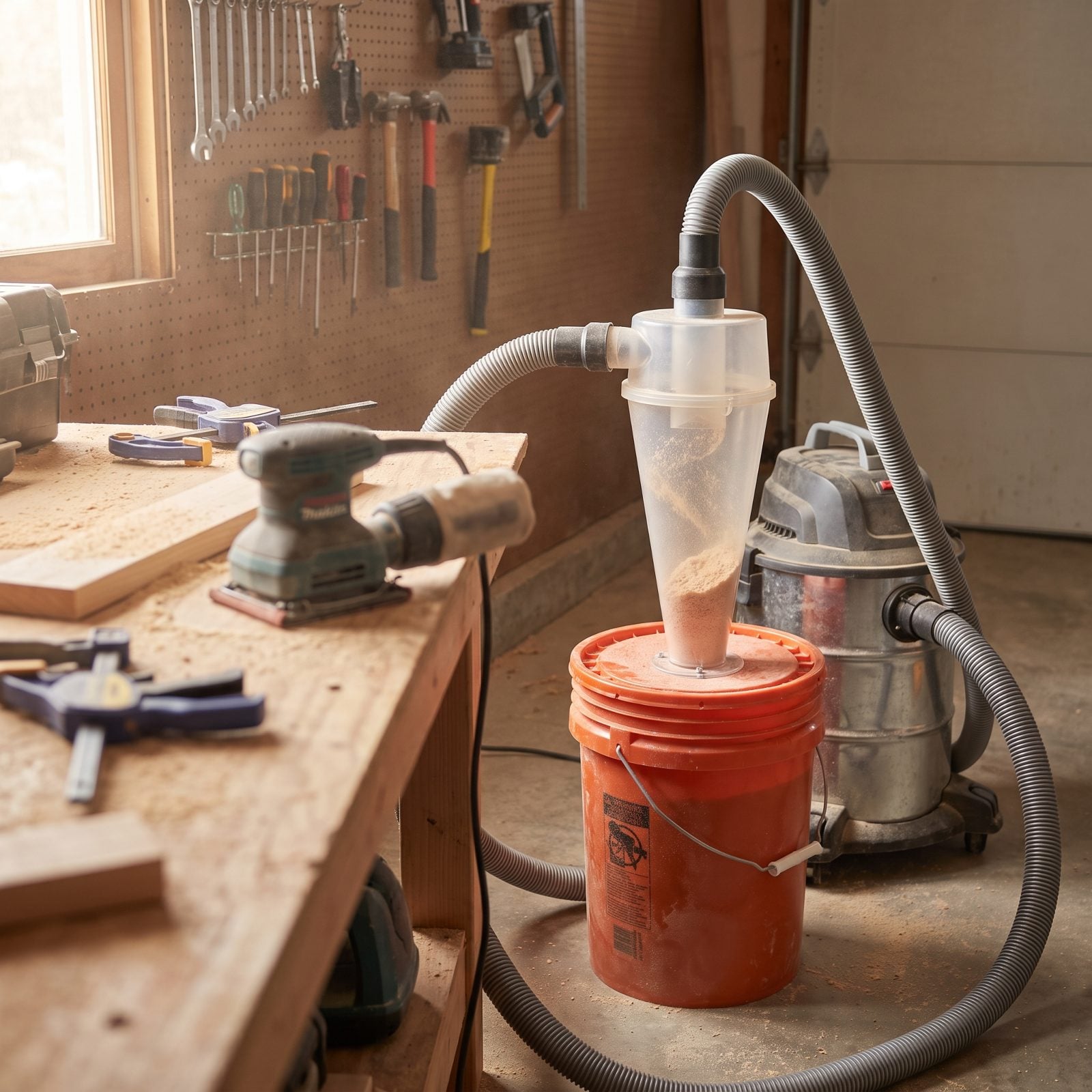A Cyclone Separator Bucket That Keeps the Shop Vacuum From Clogging