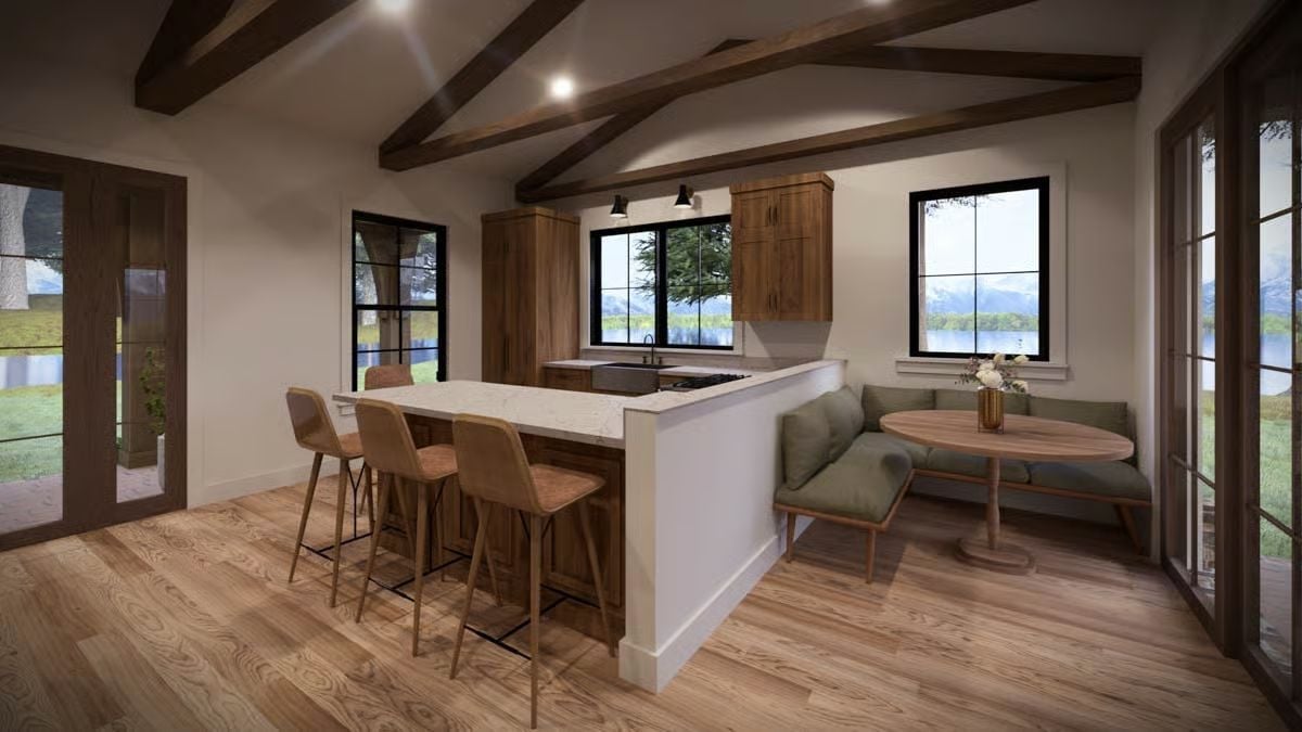 Banquette in the Corner, Mountain Views Out Every Window