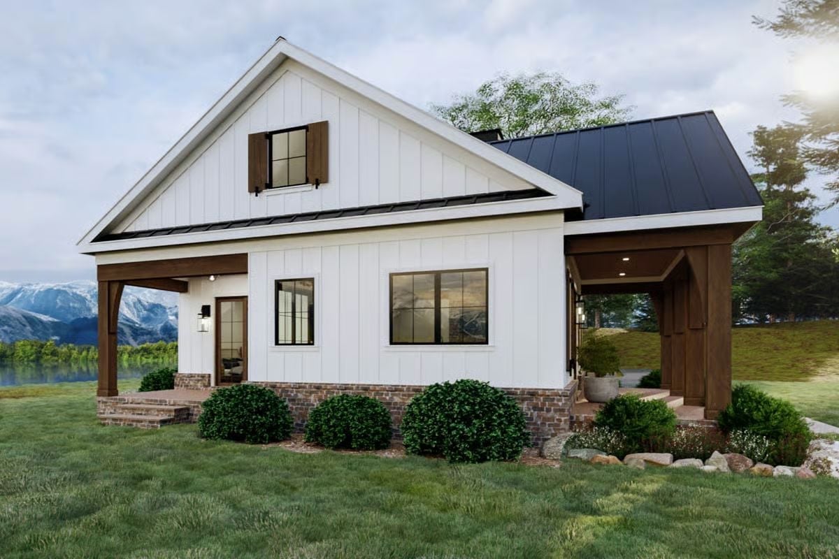 Board-and-Batten White with a Metal Roof That Means Business