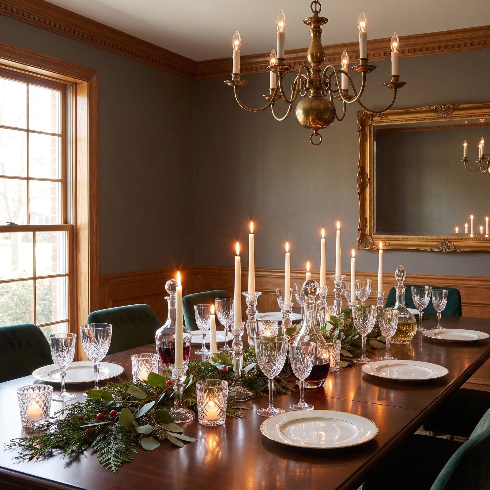 A Dark Dining Room Sparkling With Cut-Crystal Candlelight