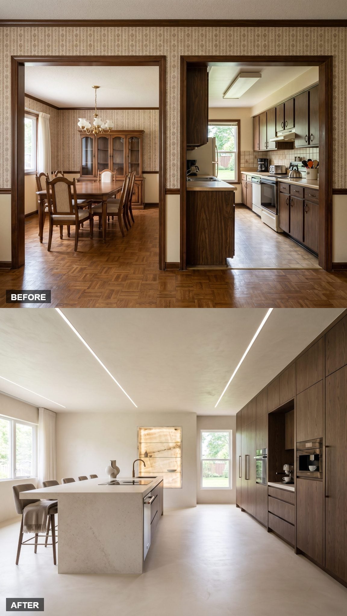 Dark Rift-Oak Architectural Kitchen
