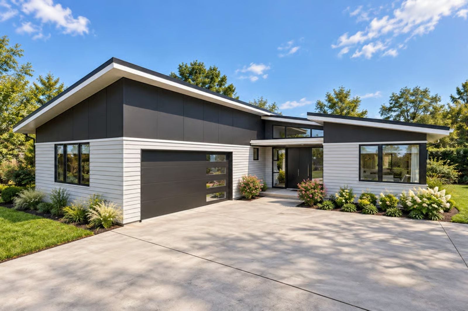 Daylight Divide 3-Bedroom Contemporary Modern House Plan with Courtyard Garage (1,946 Sq. Ft. Floor Plan)