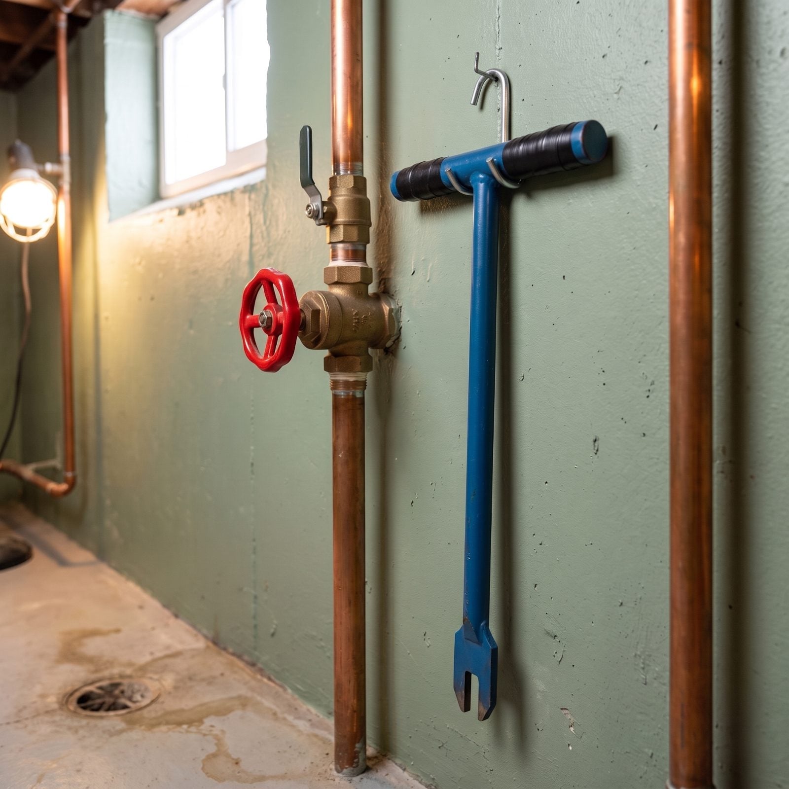 A Dedicated Water-Shutoff Key Hung Beside the Main Valve