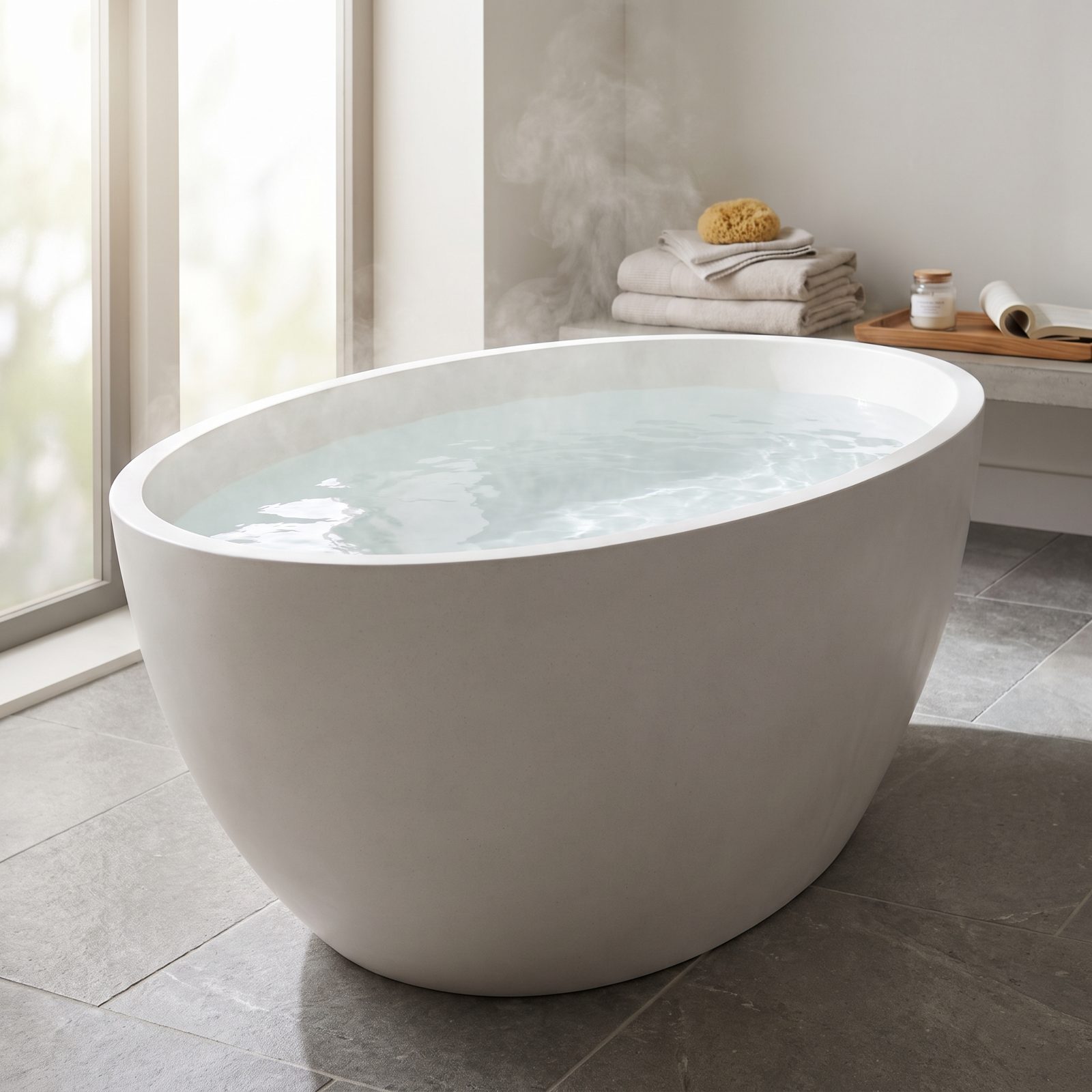 A Deep Freestanding Soaking Tub