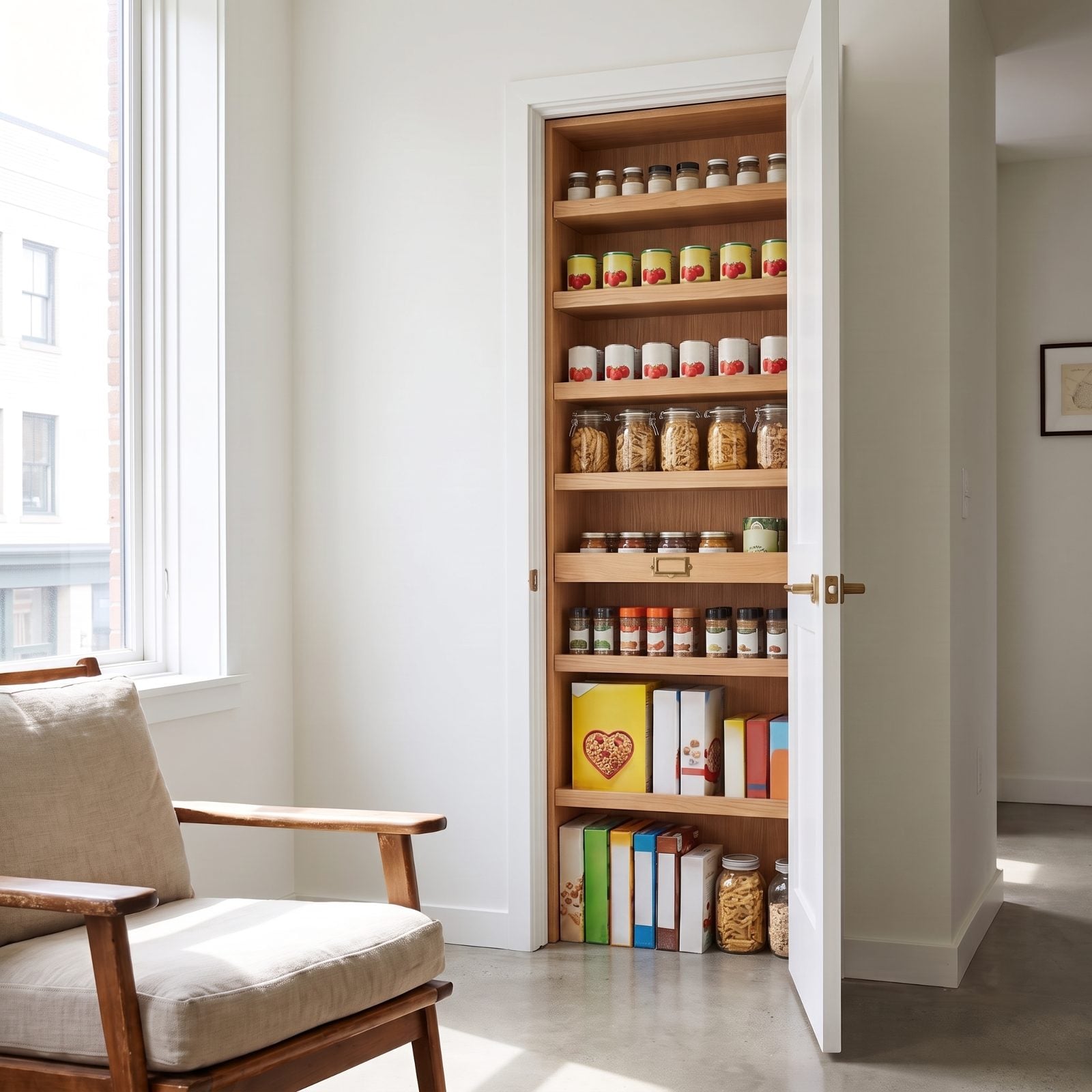 Deliberately Shallow Pantry Shelves That Keep Everything Visible