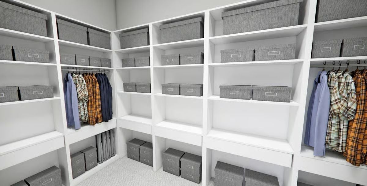 Matching Storage Boxes and a Hanging Rod That Actually Gets Used