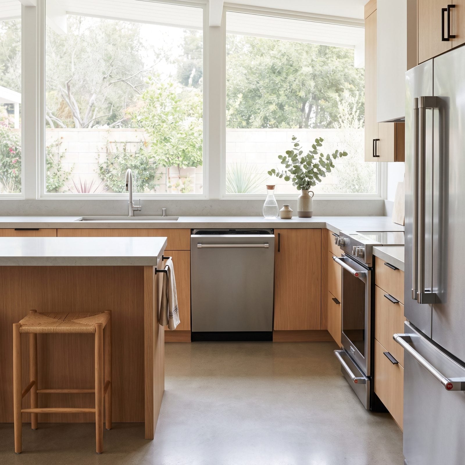 A Dishwasher Pinned Shut Under a Low Counter
