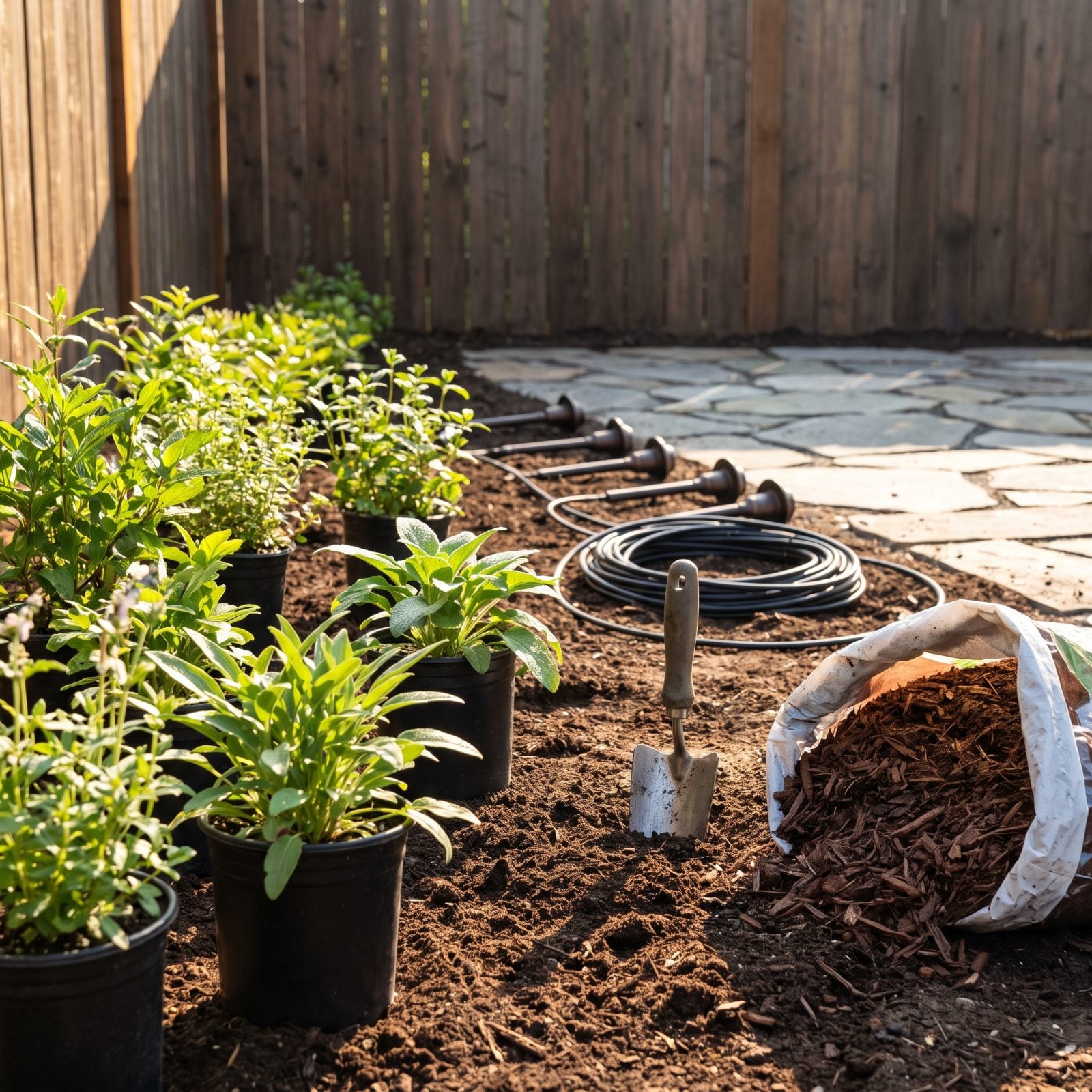 Do the Planting, Mulch and Lighting Yourself