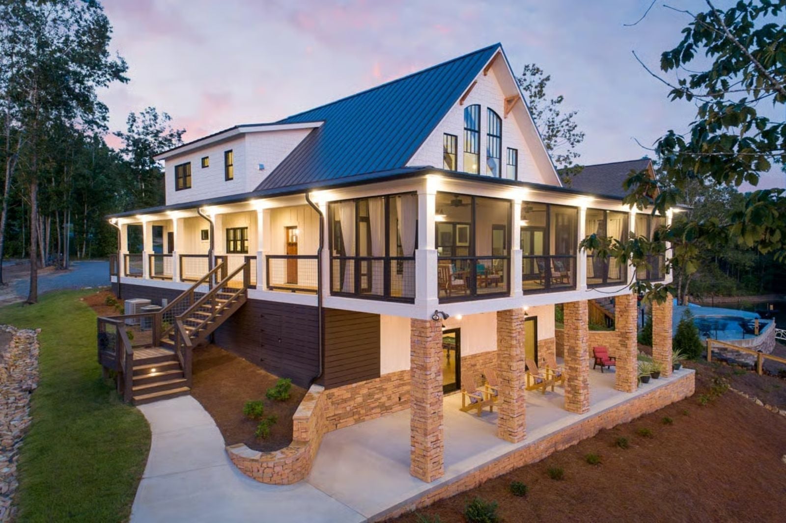 Dockside 3-Bedroom Craftsman Lake House Layout with Wraparound Porch (2,488 Sq. Ft. Floor Plan)