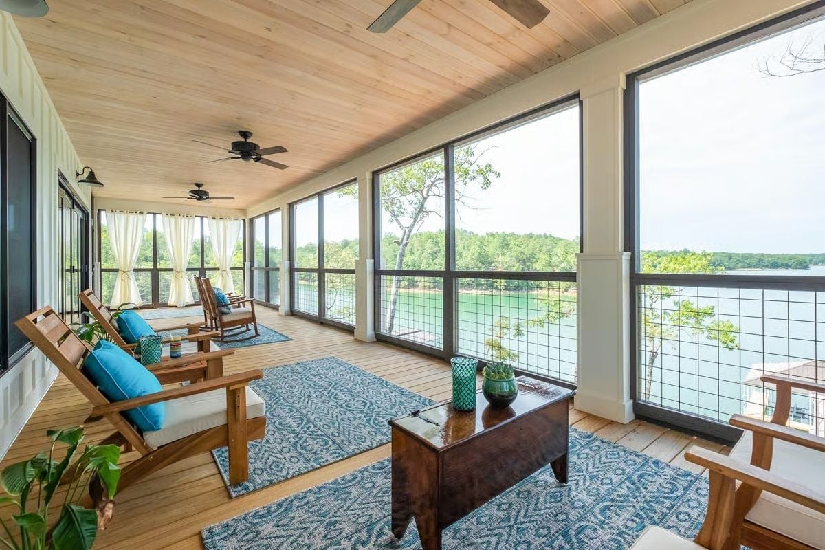 Screened Porch Overlooking the Lake Earns Every Square Foot