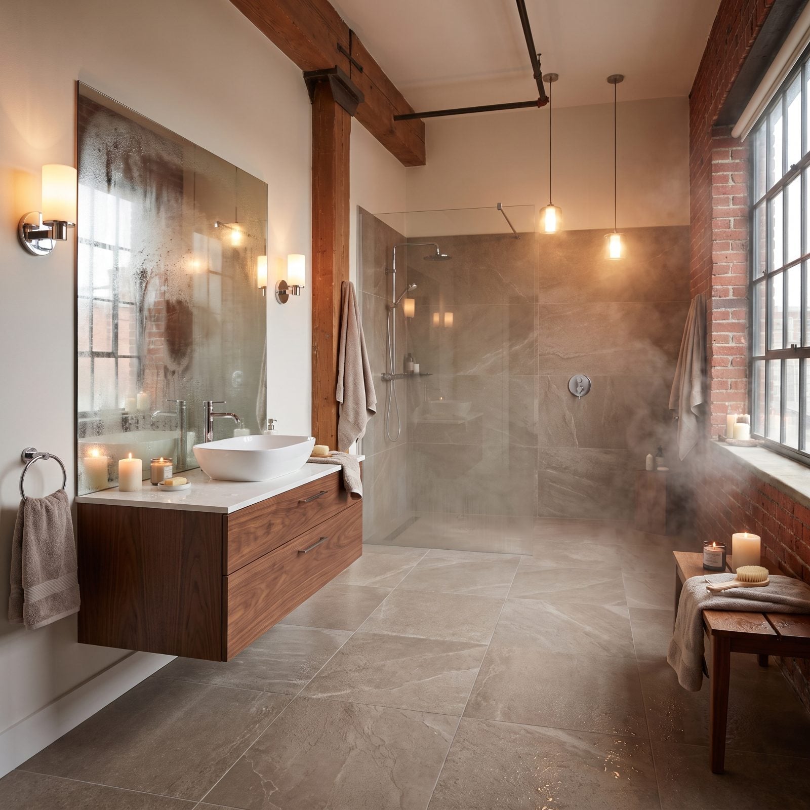 The Doorless Shower That Turns the Whole Room Into a Steam Box