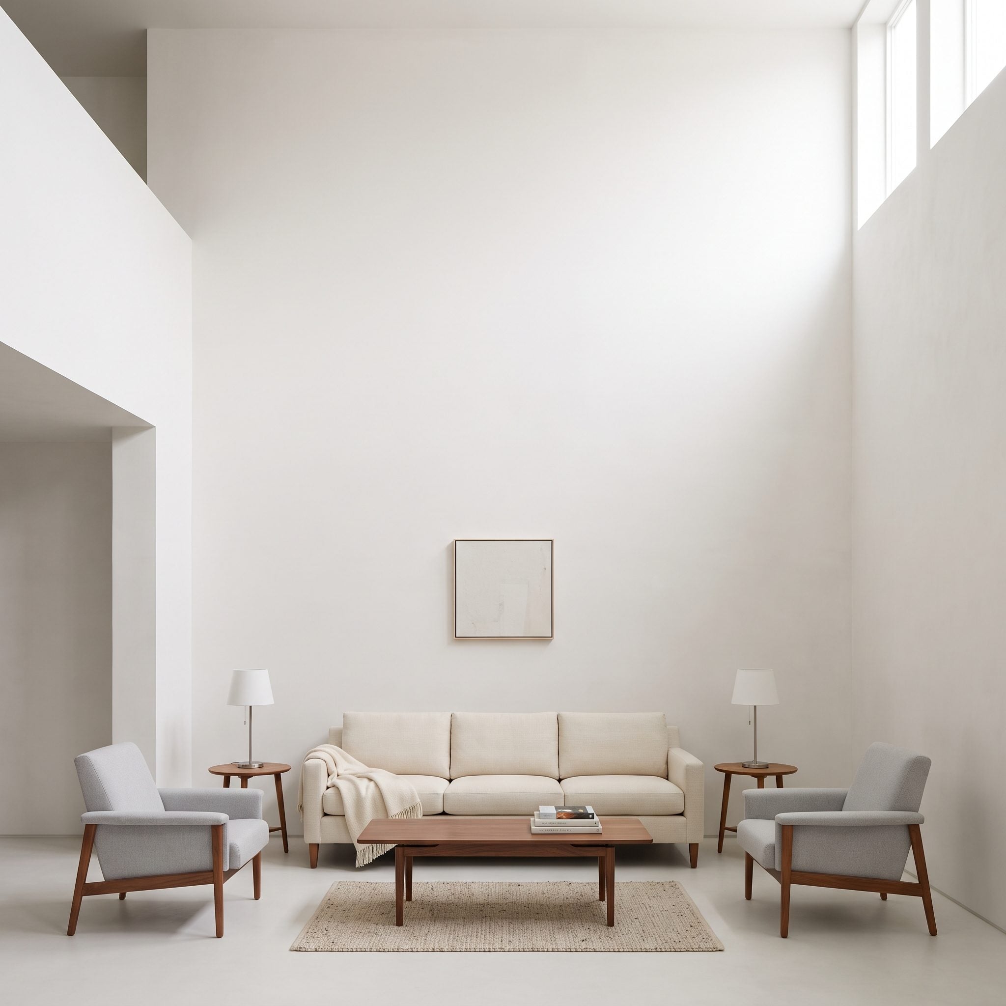 Double-Height Living Room: A Balanced Upper and Lower Half