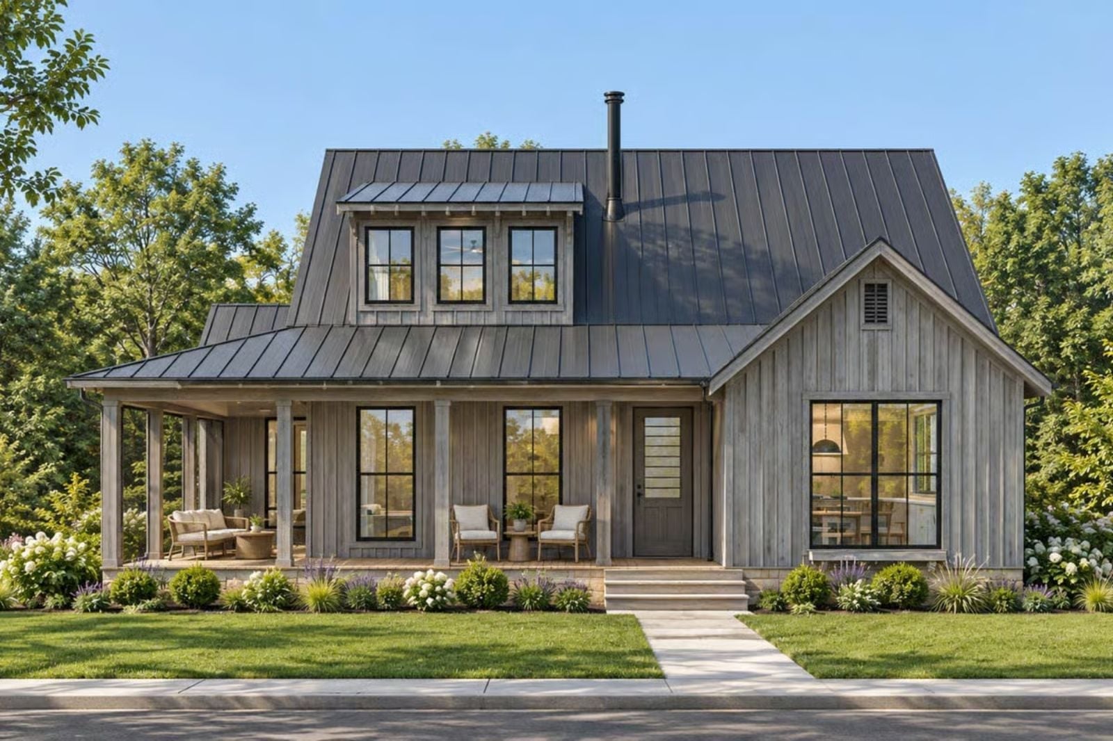 Driftplank Retreat 4-Bedroom Rustic Mountain Farmhouse with Screened Porch Designed for Couples Who Want a Home That Feels Like Vacation (Floor Plan)