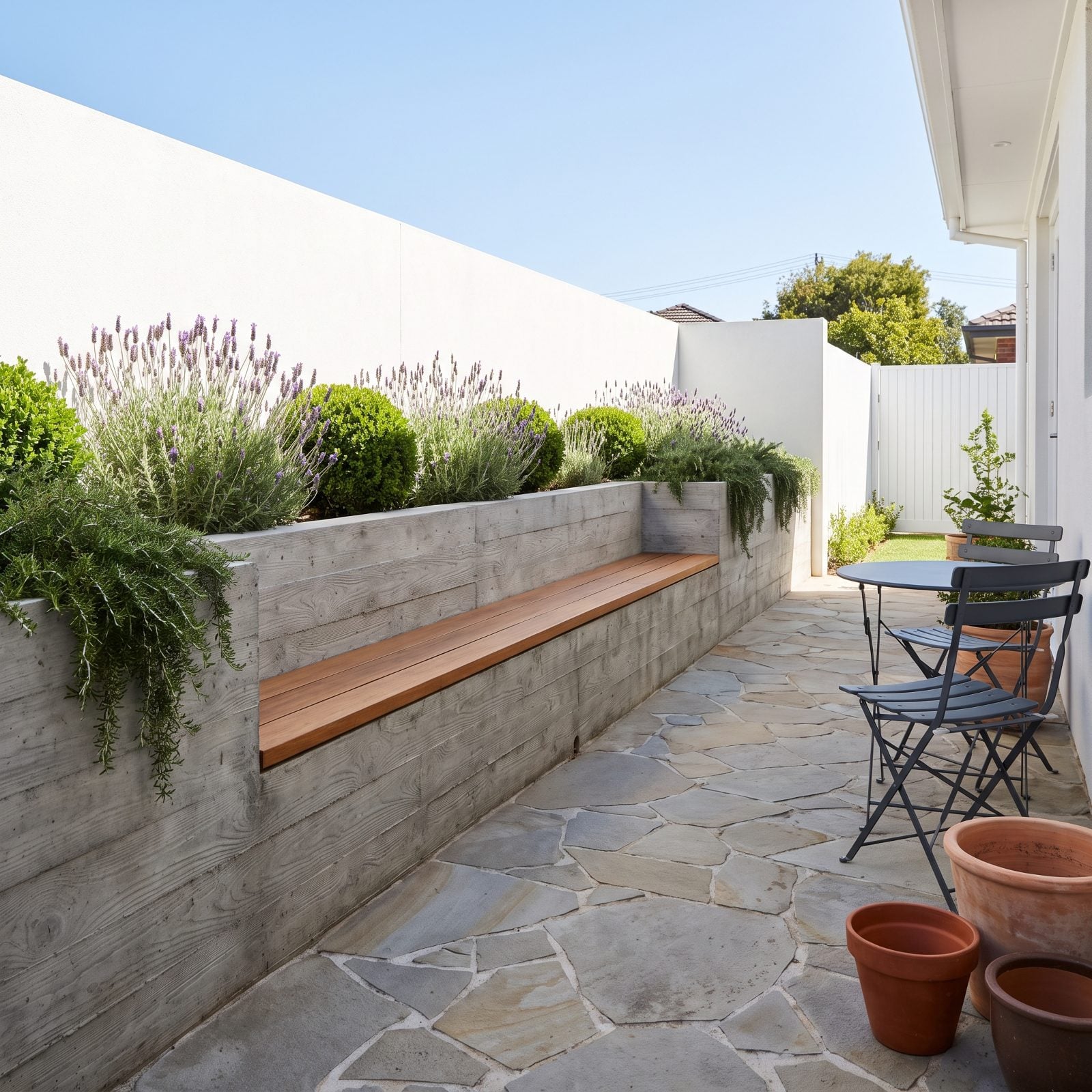 Dual-Purpose Seat-Wall Planter