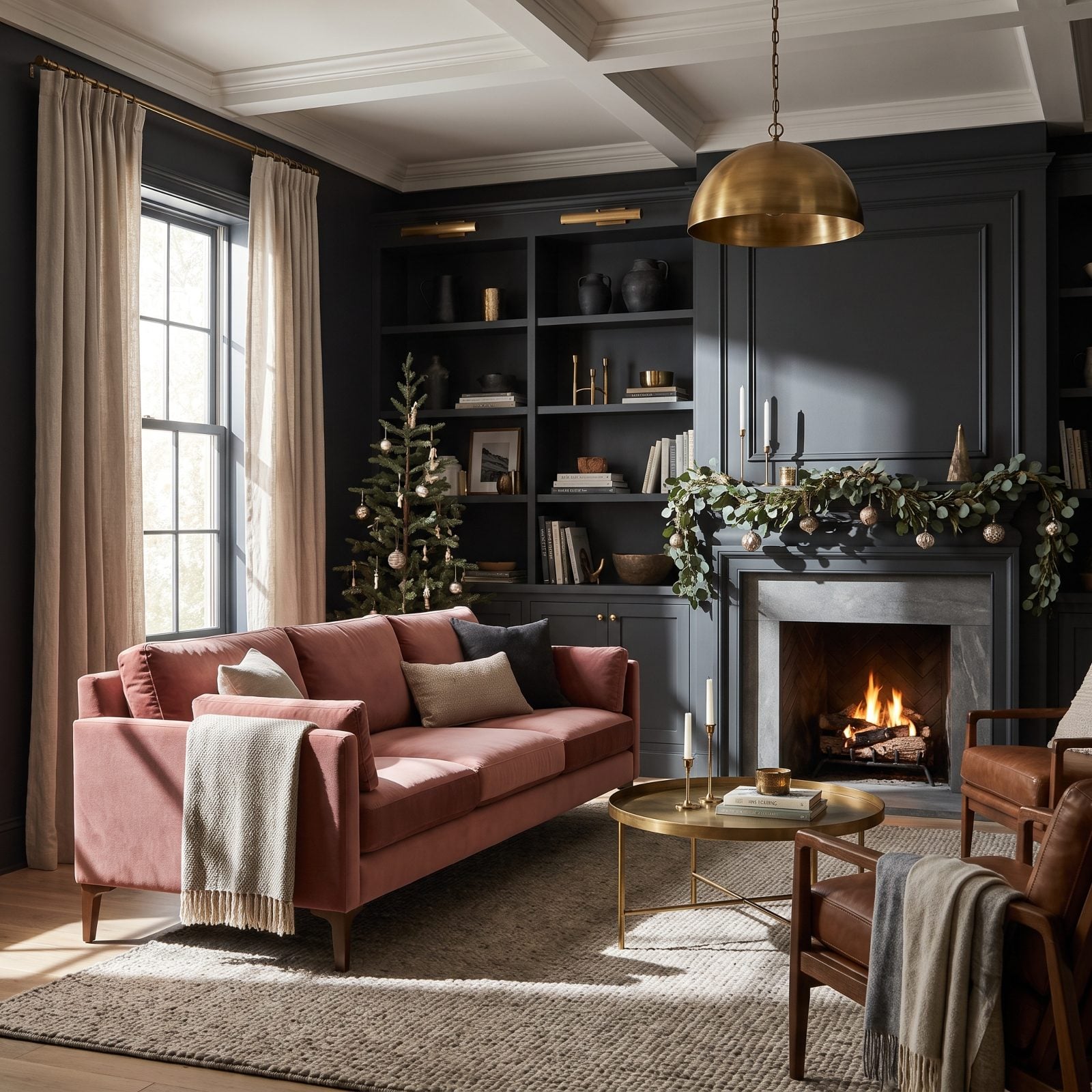 Dusty Rose and Charcoal: A Moody Modern Christmas with a Soft Side