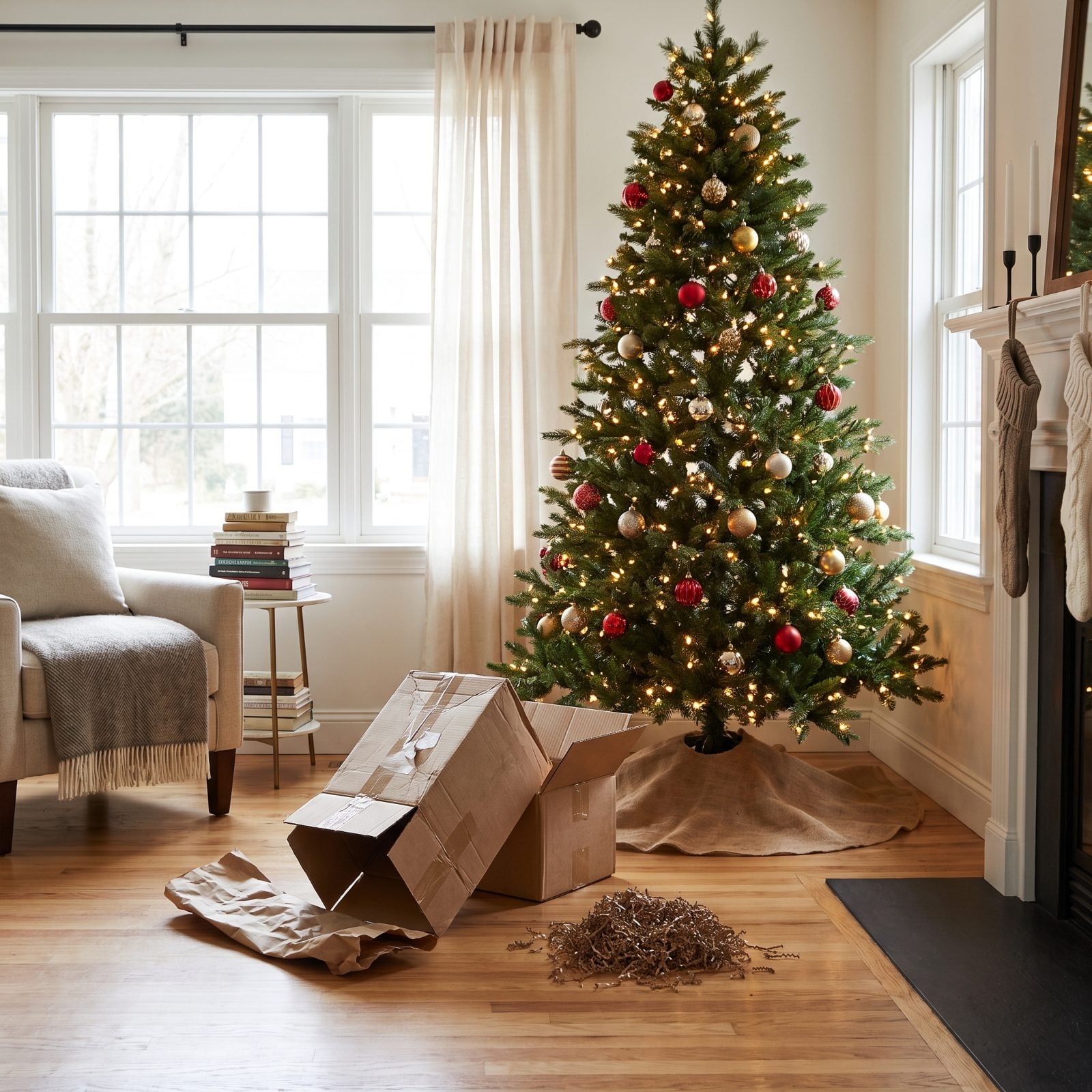 The Empty Shipping Boxes Left Near the Tree
