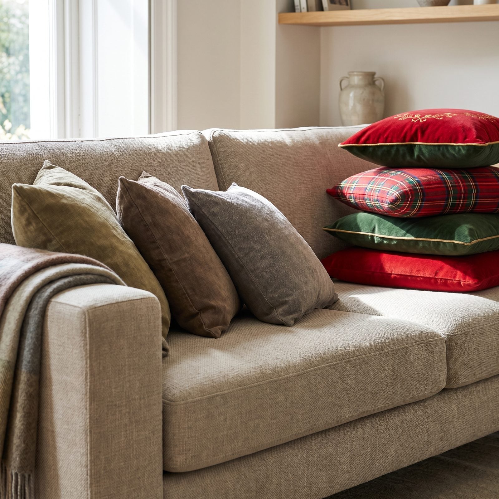 The Everyday Throw Pillows Fighting the Holiday Palette