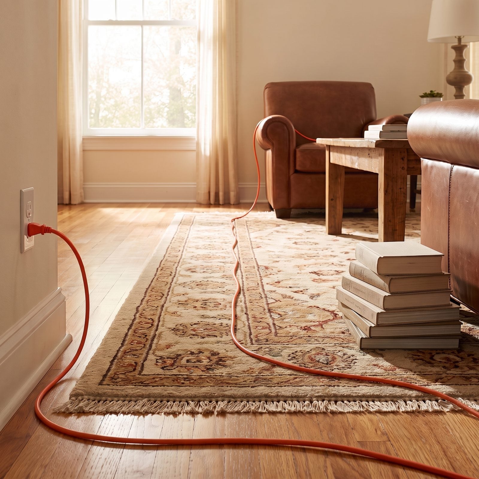 The Extension Cords Crossing the Floor