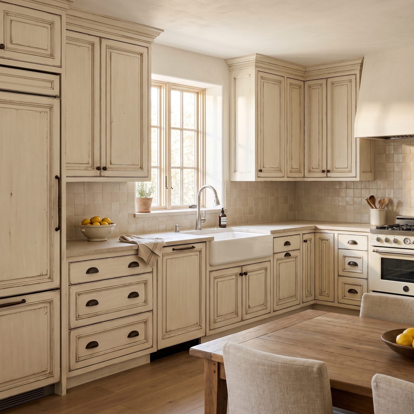 Factory-Distressed Cabinets Pretending to Have a Past