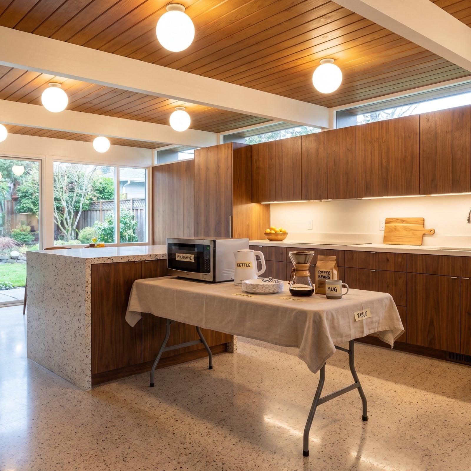 Family Members Need Permission to Move the Temporary Kitchen