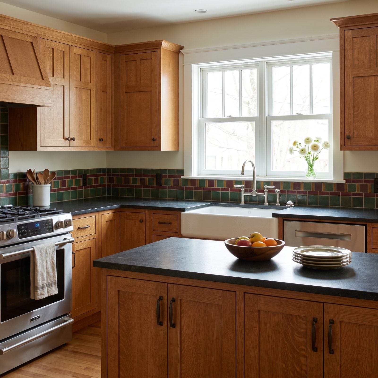 White marble kitchen counter with a chrome snap cap filling a second faucet hole next to a brushed nickel faucet.