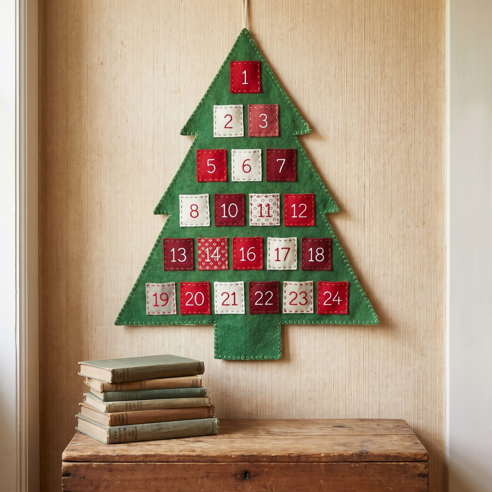 A Felt Advent Calendar With Tiny Pockets