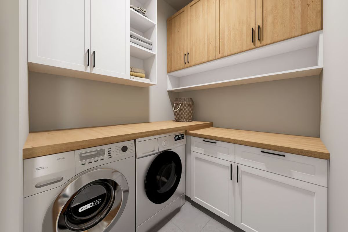 Butcher Block Counters, Black Pulls, and a Laundry Room That Actually Works